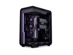 SSUPD Xhuttle Black ATX Mid Tower Gaming Case, with a Dual - Chamber Design, Panoramic Tempered Glass,Vertical GPU Airflow, Includes 3 x 120mm ARGB Reverse Fan, RGB Strip