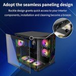 ATX Mid-Tower PC Gaming Case with 9pcs ARGB Fans Control Remote, Gaming ATX Case 360mm Radiator Support,ATX PC Case Tempered Glass Front/Side Panel,Mid Tower ATX Computer Case.
