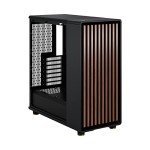 Fractal Design North Charcoal Black Tempered Glass Dark - Genuine Walnut Wood Front - Glass Side Panel - Two 140mm Aspect PWM Fans Included - Type C USB - ATX Airflow Mid Tower PC Gaming Case