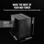 CORSAIR 6500D AIRFLOW Mid-Tower ATX Dual Chamber PC Case – Tempered Glass – Reverse Connection Motherboard Compatible – No Fans Included – Black