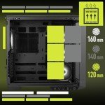 MSI MAG PANO 100R PZ - Premium Mid-Tower Gaming PC Case - Tempered Glass Side Panel - ARGB 120mm Fans - Liquid Cooling Support up to 360mm Radiator - Black Color Case