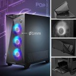 MSI MPG GUNGNIR 300R Airflow - Premium Mid-Tower Gaming PC Case - Tempered Glass Side Panel - ARGB 120mm Fans - Liquid Cooling Support up to 360mm Radiator - Vented Front Panel