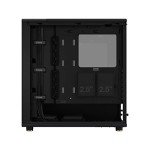Fractal Design North Charcoal Black Tempered Glass Dark - Genuine Walnut Wood Front - Glass Side Panel - Two 140mm Aspect PWM Fans Included - Type C USB - ATX Airflow Mid Tower PC Gaming Case