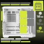 MSI MAG PANO 100R PZ White - Premium Mid-Tower Gaming PC Case - Tempered Glass Side Panel - ARGB 120mm Fans - Liquid Cooling Support up to 360mm Radiator - White Color Case
