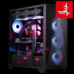 MSI MPG GUNGNIR 300R Airflow - Premium Mid-Tower Gaming PC Case - Tempered Glass Side Panel - ARGB 120mm Fans - Liquid Cooling Support up to 360mm Radiator - Vented Front Panel