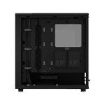 Fractal Design North Charcoal Black Tempered Glass Dark - Genuine Walnut Wood Front - Glass Side Panel - Two 140mm Aspect PWM Fans Included - Type C USB - ATX Airflow Mid Tower PC Gaming Case