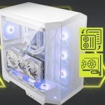 MSI MAG PANO 100R PZ White - Premium Mid-Tower Gaming PC Case - Tempered Glass Side Panel - ARGB 120mm Fans - Liquid Cooling Support up to 360mm Radiator - White Color Case