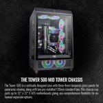 Thermaltake Tower 500 Vertical Mid-Tower Computer Chassis Supports E-ATX CA-1X1-00M1WN-00