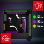 MSI MPG GUNGNIR 300R Airflow - Premium Mid-Tower Gaming PC Case - Tempered Glass Side Panel - ARGB 120mm Fans - Liquid Cooling Support up to 360mm Radiator - Vented Front Panel