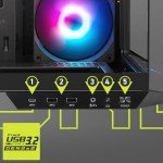 MSI MAG PANO 100R PZ - Premium Mid-Tower Gaming PC Case - Tempered Glass Side Panel - ARGB 120mm Fans - Liquid Cooling Support up to 360mm Radiator - Black Color Case