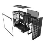 Geometric Future M5 Vent Mesh Panel Tempered Glass Mid Tower, E-ATX/ATX Gaming Case, High Airflow, 1.2mm Steel, Type C, Support 420/360 Radiator, ARGB PWM 140m fan x 5 Pre-Installed, Black, GEO-M5VF-B