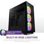 NZXT H7 Elite - ATX Mid Tower PC Gaming Case - Front I/O USB Type-C Port - Quick-Release Tempered Glass Side Panel - Black (2023)