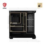 MSI MEG Maestro 700L PZ - Premium Mid-Tower Gaming PC Case - Tempered Glass Side Panel - Liquid Cooling Support up to 360mm Radiator - Vented Front Panel