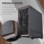 Antec Flux Pro, 6 x PWM Fans Included, High-Airflow Front Panel with Walnut Wood, iShift PSU 90° Mount, USB3.0 x 2, Type-C, 420mm Radiator Support, Temp. Display, Full-Tower E-ATX PC Case