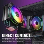 Cooler Master HAF 500 High-Airflow Mid-Tower ATX Gaming Case + Hyper 212 Halo CPU Cooler 140W TDP + 650W Gold PSU – 3X ARGB Fans, 120mm GPU Fan, Mesh Front, Tempered Glass, Cable Management