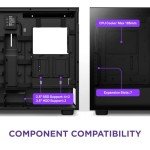 NZXT H7 Elite - ATX Mid Tower PC Gaming Case - Front I/O USB Type-C Port - Quick-Release Tempered Glass Side Panel - Black (2023)