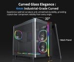 MONTECH King 95 PRO Dual-Chamber ATX Mid-Tower PC Gaming Case, High-Airflow, Toolless Panels, Sturdy Curved Tempered Glass Front, 6 ARGB PWM Fan Pre-Installed with Fan Hub, Black