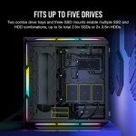 CORSAIR iCUE 5000T RGB Mid-Tower ATX PC Case-208 Individually Addressable RGB LEDs-Fits Multiple 360mm Radiators-Easy Cable Management-3 Included CORSAIR LL120 RGB Fans