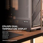 Antec Flux Pro, 6 x PWM Fans Included, High-Airflow Front Panel with Walnut Wood, iShift PSU 90° Mount, USB3.0 x 2, Type-C, 420mm Radiator Support, Temp. Display, Full-Tower E-ATX PC Case