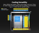 MONTECH King 95 PRO Dual-Chamber ATX Mid-Tower PC Gaming Case, High-Airflow, Toolless Panels, Sturdy Curved Tempered Glass Front, 6 ARGB PWM Fan Pre-Installed with Fan Hub, Black
