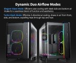 MONTECH King 95 PRO Dual-Chamber ATX Mid-Tower PC Gaming Case, High-Airflow, Toolless Panels, Sturdy Curved Tempered Glass Front, 6 ARGB PWM Fan Pre-Installed with Fan Hub, Black