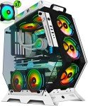 KEDIERS PC Case - ATX Tower Tempered Glass Gaming Computer Open Frame Case with 7 RGB Fans
