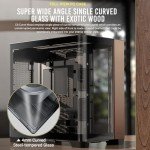 Antec C8 Curve Wood, Fans not Included, Wooden Front Panel, Super Wide Angle Single Curved Glass, Dual-Chamber Layout, Type-C, 360mm Radiator Support, RTX 40 Compatible, Full-Tower E-ATX PC Case