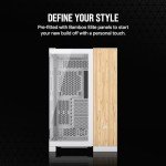 CORSAIR 6500X Mid-Tower ATX Dual Chamber PC Case – Panoramic Tempered Glass – Reverse Connection Motherboard Compatible – No Fans Included – White/Bamboo Wood