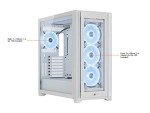 Corsair 5000X RGB QL Edition Mid-Tower Case - True White (Four QL120 RGB Fans, Included Lighting Node CORE, Easy Cable Management, 136 Total LEDs) White