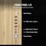 CORSAIR 6500X Mid-Tower ATX Dual Chamber PC Case – Panoramic Tempered Glass – Reverse Connection Motherboard Compatible – No Fans Included – White/Bamboo Wood