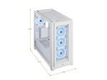 Corsair 5000X RGB QL Edition Mid-Tower Case - True White (Four QL120 RGB Fans, Included Lighting Node CORE, Easy Cable Management, 136 Total LEDs) White