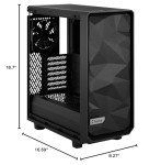 Fractal Design Meshify 2 Compact Black ATX Flexible High-Airflow Light Tinted Tempered Glass Window Mid Tower Computer Case
