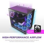 NZXT H9 Flow Dual-Chamber ATX Mid-Tower PC Gaming Case CM-H91FB-01 - High-Airflow Perforated Top Panel Tempered Glass Front & Side Panels 360mm Radiator Support Cable Management