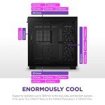 NZXT H9 Flow Dual-Chamber ATX Mid-Tower PC Gaming Case CM-H91FB-01 - High-Airflow Perforated Top Panel Tempered Glass Front & Side Panels 360mm Radiator Support Cable Management