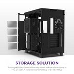 NZXT H9 Flow Dual-Chamber ATX Mid-Tower PC Gaming Case CM-H91FB-01 - High-Airflow Perforated Top Panel Tempered Glass Front & Side Panels 360mm Radiator Support Cable Management
