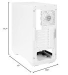 MSI MPG GUNGNIR 110R WHITE - Premium Mid-Tower Gaming PC Case - Tempered Glass Side Panel - ARGB 120mm Fans - Liquid Cooling Support up to 360mm Radiator - White Color Case