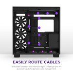 NZXT H9 Flow Dual-Chamber ATX Mid-Tower PC Gaming Case CM-H91FB-01 - High-Airflow Perforated Top Panel Tempered Glass Front & Side Panels 360mm Radiator Support Cable Management