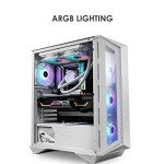 MSI MPG GUNGNIR 110R WHITE - Premium Mid-Tower Gaming PC Case - Tempered Glass Side Panel - ARGB 120mm Fans - Liquid Cooling Support up to 360mm Radiator - White Color Case