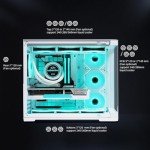 SAMA 2851A Gaming ATX PC Case, Mid-Tower Computer Case with 4 ARGB PWM Fans, 360mm Radiator Support, Curved Tempered Glass Front and Side Panel - White