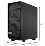 Fractal Design Meshify 2 Compact Black ATX Flexible High-Airflow Dark Tinted Tempered Glass Window Mid Tower Computer Case