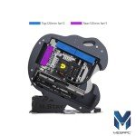 MegaPC Dinosaur M.Star Open-Frame Mid-Tower Micro-ATX/Mini-ITX Gaming Case - Tempered Glass Panels, High Airflow, ARGB Lighting, USB-C Port, Tool-Free Design (Black, with Fans Only)