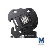 MegaPC Dinosaur M.Star Open-Frame Mid-Tower Micro-ATX/Mini-ITX Gaming Case - Tempered Glass Panels, High Airflow, ARGB Lighting, USB-C Port, Tool-Free Design (Black, with Fans Only)