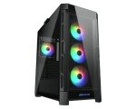 Cougar Gaming Mid Tower Case Duoface Pro RGB Supporting 390mm Graphics Card with Controller, Four RGB Fans and Two Distinct Front Panels Included (Mesh and Tempered Glass) (Black)