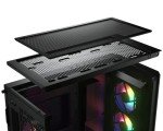 Cougar Gaming Mid Tower Case Duoface Pro RGB Supporting 390mm Graphics Card with Controller, Four RGB Fans and Two Distinct Front Panels Included (Mesh and Tempered Glass) (Black)