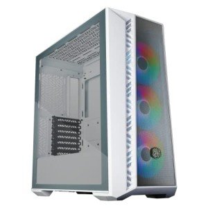 Cooler Master MasterBox 520 Mesh White Airflow ATX Mid-Tower, Mesh Front Panel, Tempered Glass Panel, E-ATX up to 10.7”, Gen2 Type-C, Three CF120 120mm PWM Customizable ARGB Fans (MB520-WGNN-S00)
