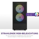 NZXT H5 Flow RGB Compact ATX Mid-Tower PC Gaming Case – CC-H51FB-R1 - High Airflow Perforated Front Panel – Tempered Glass Side Panel – Cable Management – 2 x F140 RGB Core Fans – Black