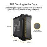 ASUS TUF Gaming GT501 Mid-Tower Computer Case for up to EATX Motherboards with USB 3.0 Front Panel Cases GT501/GRY/WITH Handle