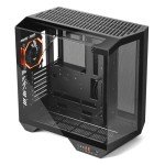 darkFlash Full-Tower ATX Gaming PC Case, Back Plug-in Motherboard, Dual-Chamber, Panoramic Glass, Up to 2 x 360mm Radiators, RTX 40 Compatible(DY470) (1 PWM ARGB Fans, Black)