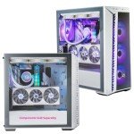 Cooler Master MasterBox 520 Mesh White Airflow ATX Mid-Tower, Mesh Front Panel, Tempered Glass Panel, E-ATX up to 10.7”, Gen2 Type-C, Three CF120 120mm PWM Customizable ARGB Fans (MB520-WGNN-S00)