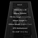 anidees AI Raider XL Full Tower Tempered Glass XL-ATX/E-ATX/ATX Gaming Case, Support 12 x 5.25” Drive Bay 480/360 Radiator, AI-RA-XL (PC Case ONLY)
